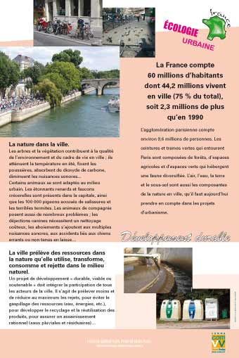 Exposition Développement durable changements climatiques, écologie urbaine