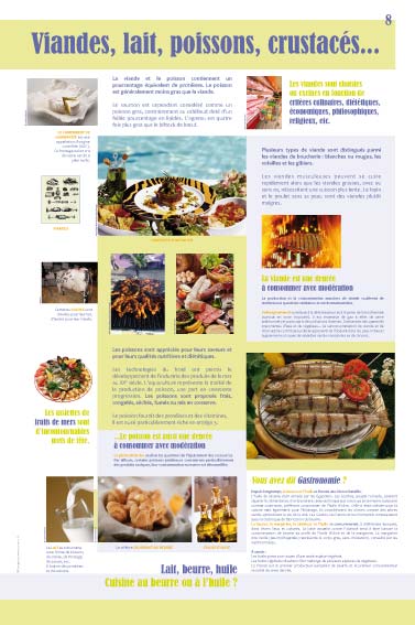 Exposition gastronomie - Viandes, lait, poissons, crustacés... 