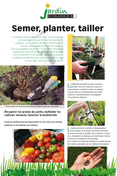 Exposition jardin écologique Semer, planter, tailler