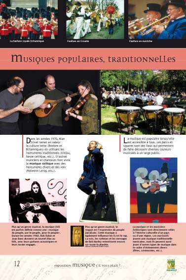 Exposition musique Musiques populaires, traditionnelles