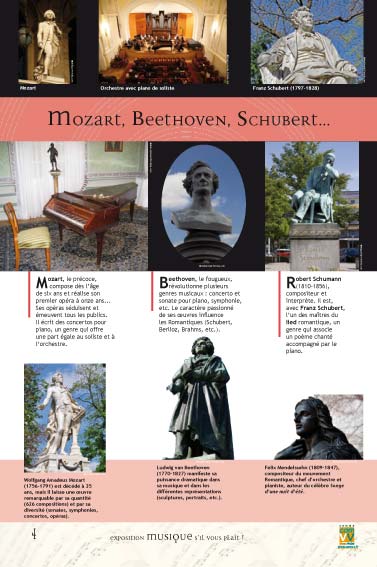 Exposition musique Mozart, Beethoven, Schubert...