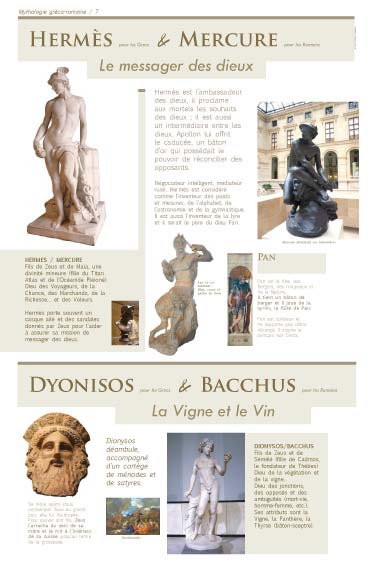 Exposition Mythologie  Hermès & Mercure - Dyonisos & Bacchus